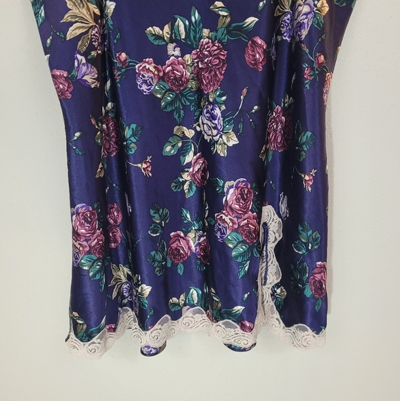 Vintage KATHERINE BISHOP Floral Lace Trim Nightie Chemise Size 3X Made in USA - Picture 4 of 13